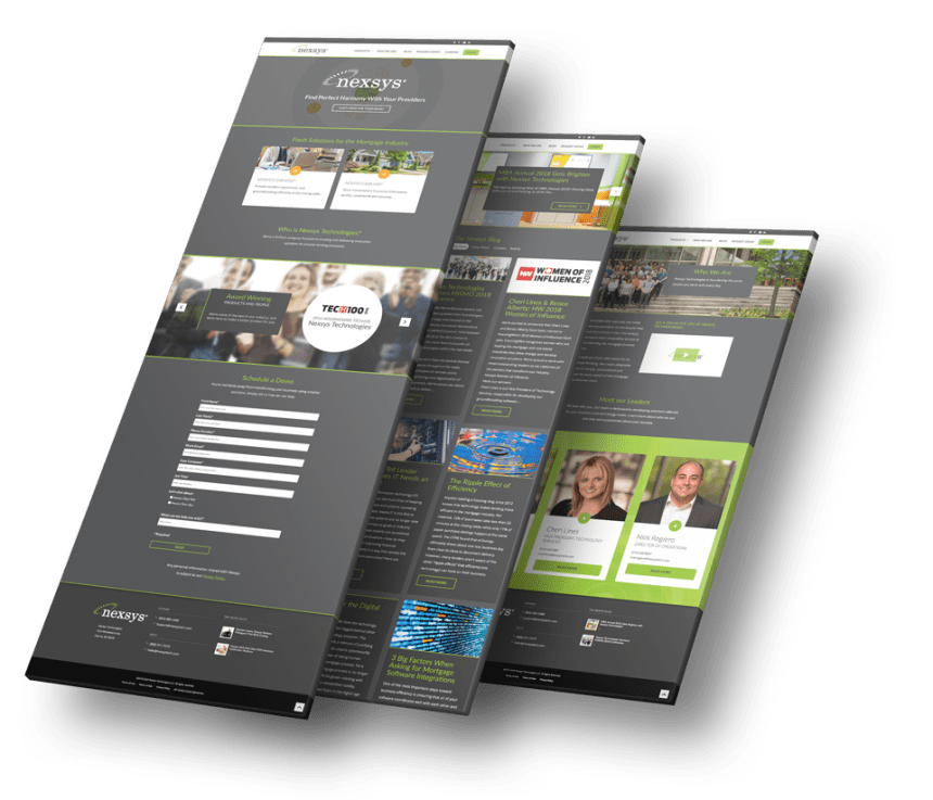 Nexsys Website Screenshots